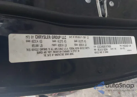 2012 Dodge Charger Se from USA, damaged, VIN 2C3CDXBG8CH270666